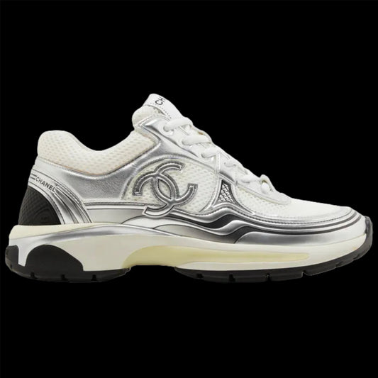 Chanel Wmns CC Logo Sneaker 'White Silver'